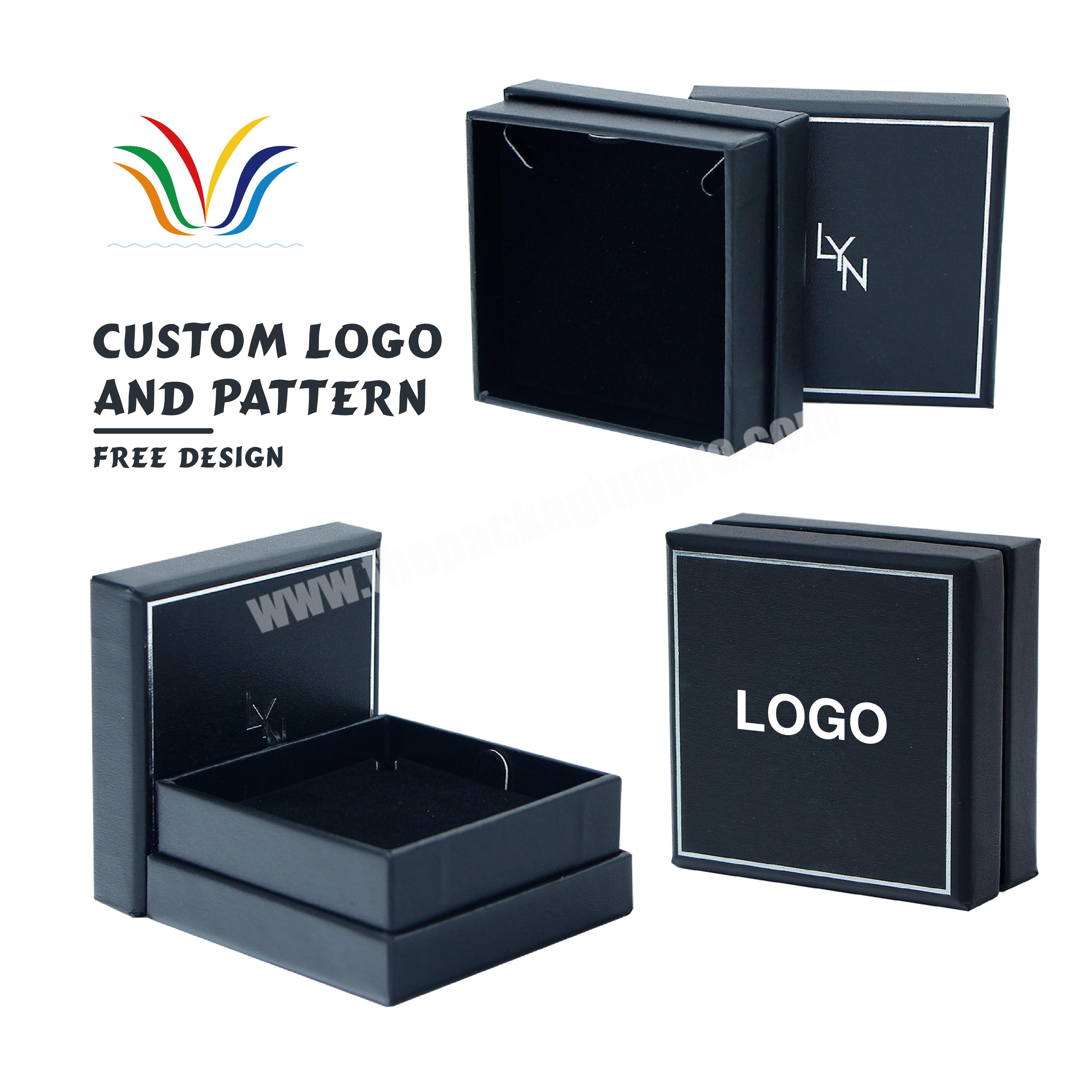Custom Logo Printed Rigid Cardboard Lid And Base Box Packaging Luxury Jewelry Bracelet Ring Earring Gift Box
