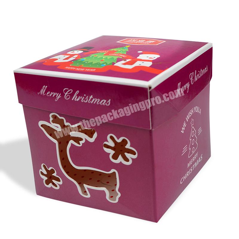 Custom Logo Printing Paper Cardboard Merry Christmas Mistery Gift Packaging Box