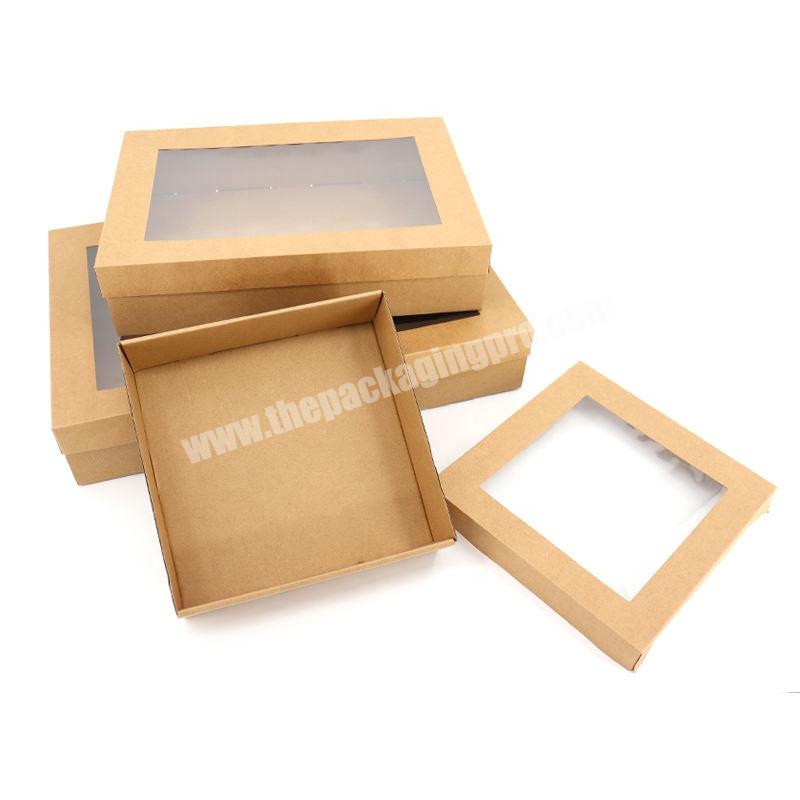 Custom Logo Wholesale Food Grade Kraft Paper Box Packaging with PVC Transparent Window