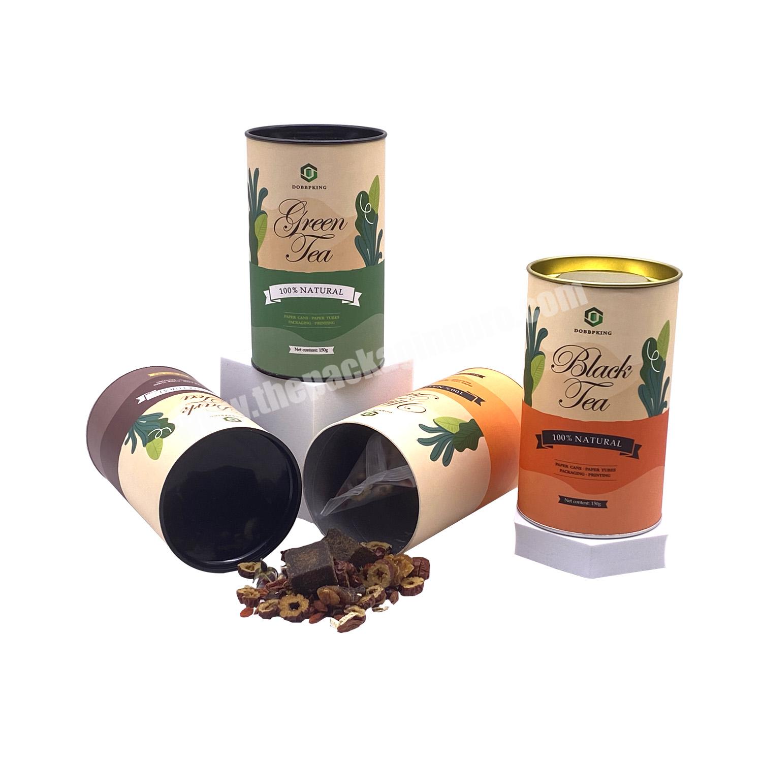 Custom Low Price Cylinder Cardboard Food Grade Tea Tube Box For Flower Tea Packaging