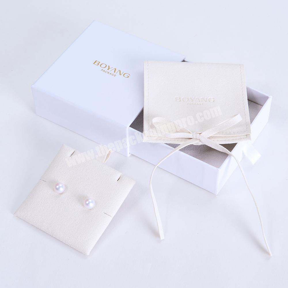 handig Verzoekschrift klimaat Custom Luxury Beige Necklace Earring Ring Bag Packaging Suede Microfiber  Pouch Packaging Jewelry