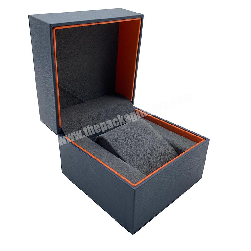 Custom Luxury Blue PU leather Single Watch Set Box Smart Watch Packaging Box for Women