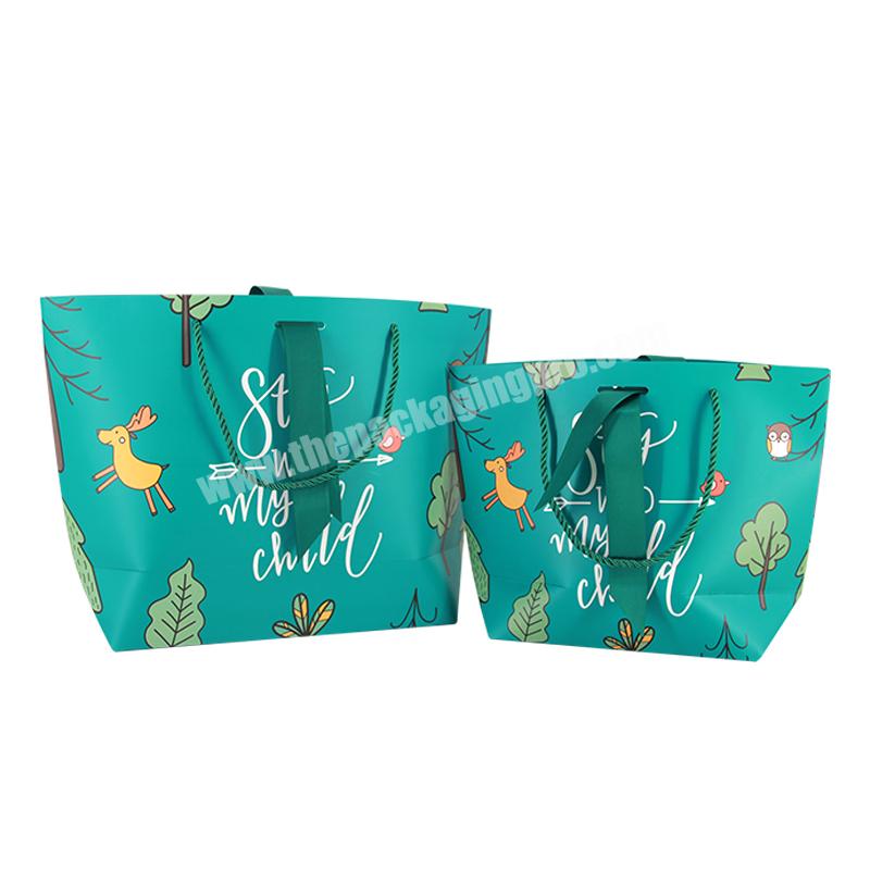 Custom Luxury Boat Shope Paper Gift Bag Garment Packaging Bag With Handle