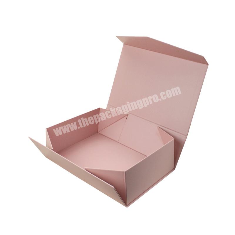 Custom Luxury Paper pink Magnet Foldable Folding Magnetic Gift Box Garment Apparel Clothing Packaging Box