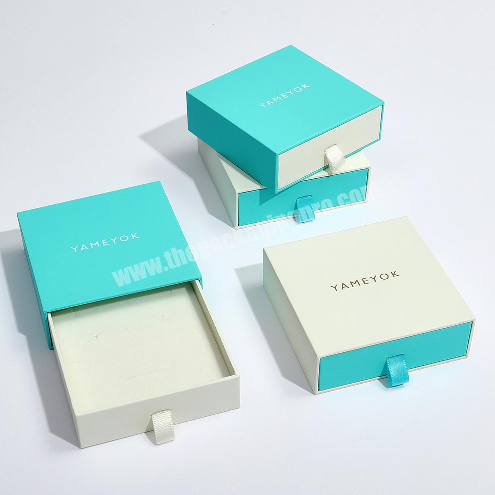 Custom Luxury Printed Drawer Sliding Necklace Earring Bracelet Ring Jewelry Packaging Gift Box