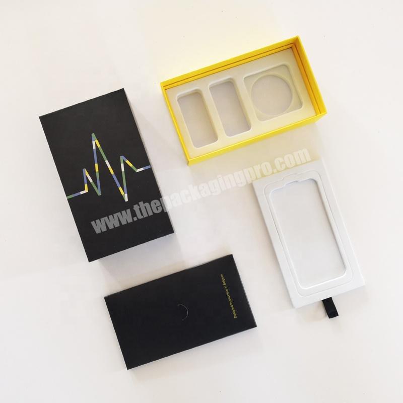 Custom Luxury Soft Touch Phone Quality Mobile Phone Lid And Base Gift Box With EVA Foam Insert
