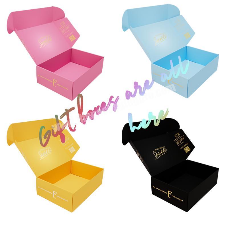 Custom Mailer Box Packaging Printing Logo Clothes Apparel Corrugated Wig Lashes Corrugated Paper Packaging Gift Boxes