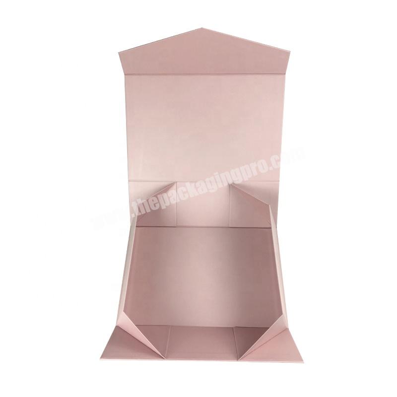 Custom Pink Color With Glossy Lamination Collapsible Storage Folding Gift Box
