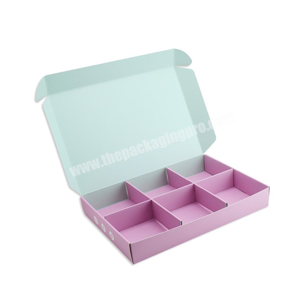 Custom Pink Matt Cookies Packaging Box Food Grade Paper Material Takeaway to Go Box with Paper Cardboard Divider Insert