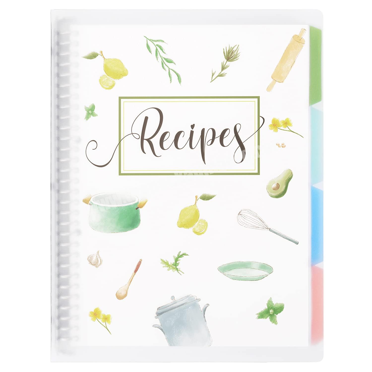 Custom Plastic Cover Removable O-Ring Recipe Journal Book Recipe Cookbook Notebook to Write Your Own Recipes