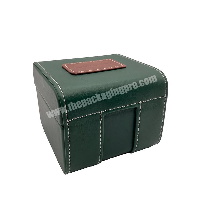 Custom Premium Luxury Army Green Leather Watch Box Portable Travel Watch Case