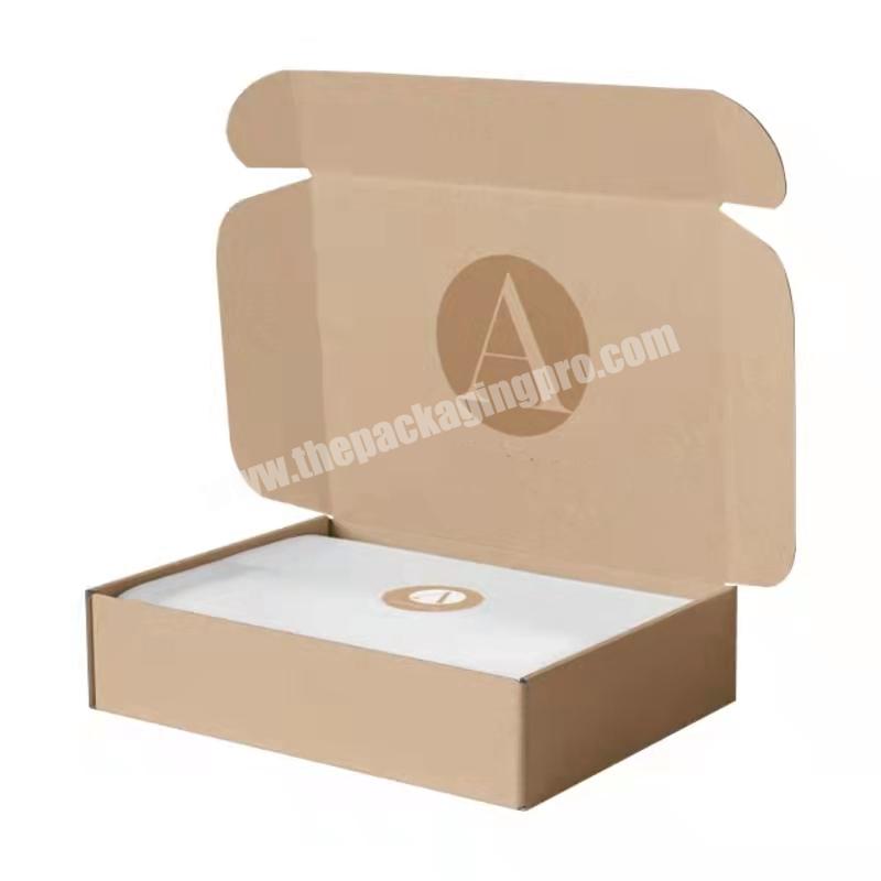 Custom Print Corrugated Brown Kraft Paper Packaging Post Mail Shipping Boxes Fashion Tuck Top Cosmetic Packaging Box