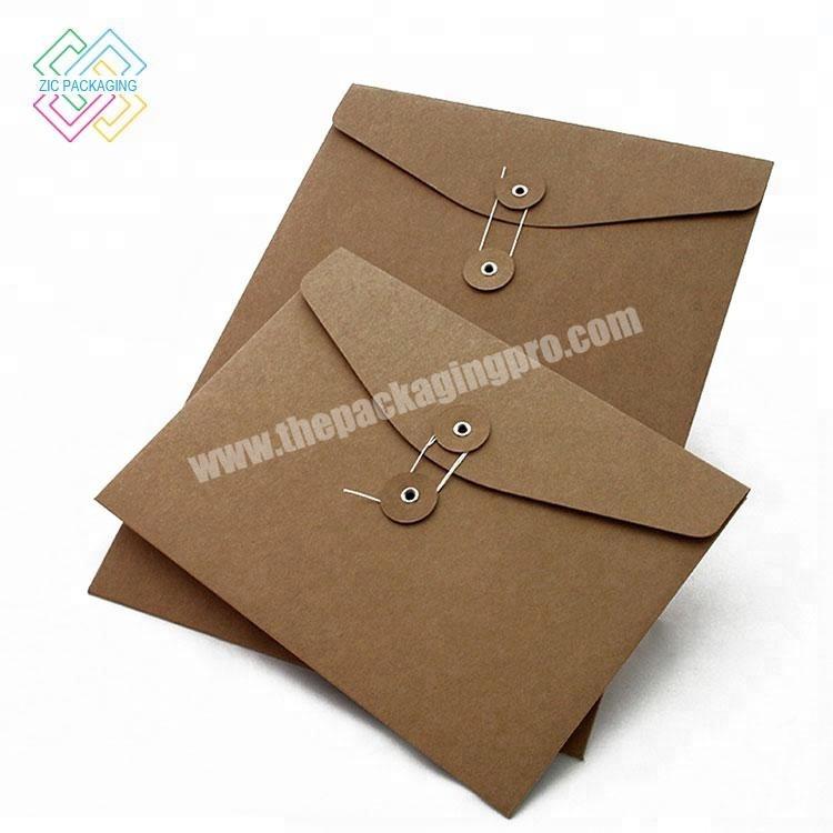 Custom Printed Cardboard Kraft Brown envelope Packaging Recycle Craft  Wedding Invitation envelopes