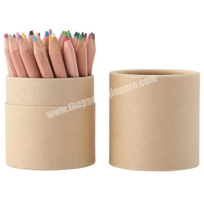 Custom Printed Eco Friendly Cylinder Carton Kraft Paper  Cardboard Tube  Packaging For Pencil