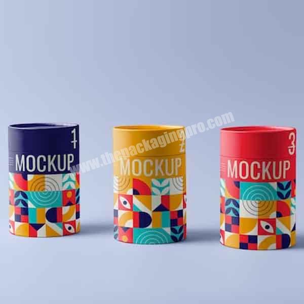 Custom Printed Food Grade  Round Cardboard Lid Container Paper Tube Candy Cylindrical Packaging Box