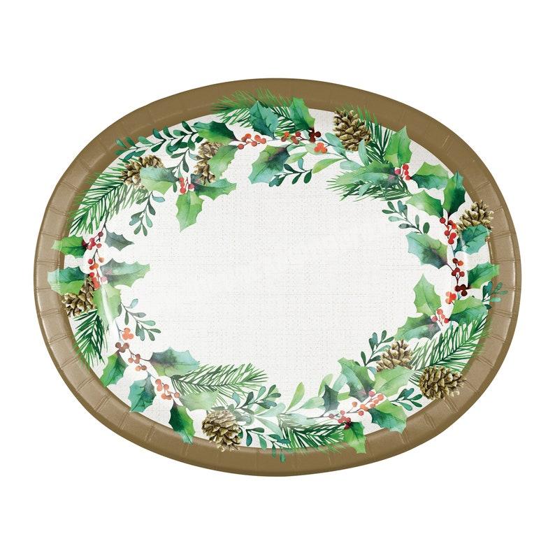 Custom Printed Party Supplies Oval Floral Flowers Recycled Party Supplies Paper Plate