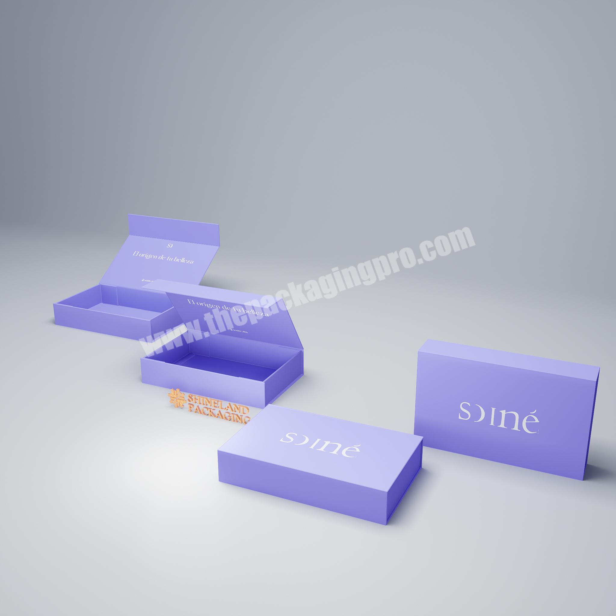 Custom Printed Purple Perfume Cosmetic Gift Packaging Box Personalized Purple Luxury small Cardboard Jewelry Packaging Box