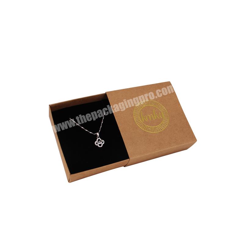 Custom Printed Small Packaging Sliding Kraft paper Drawer Jewelry Box