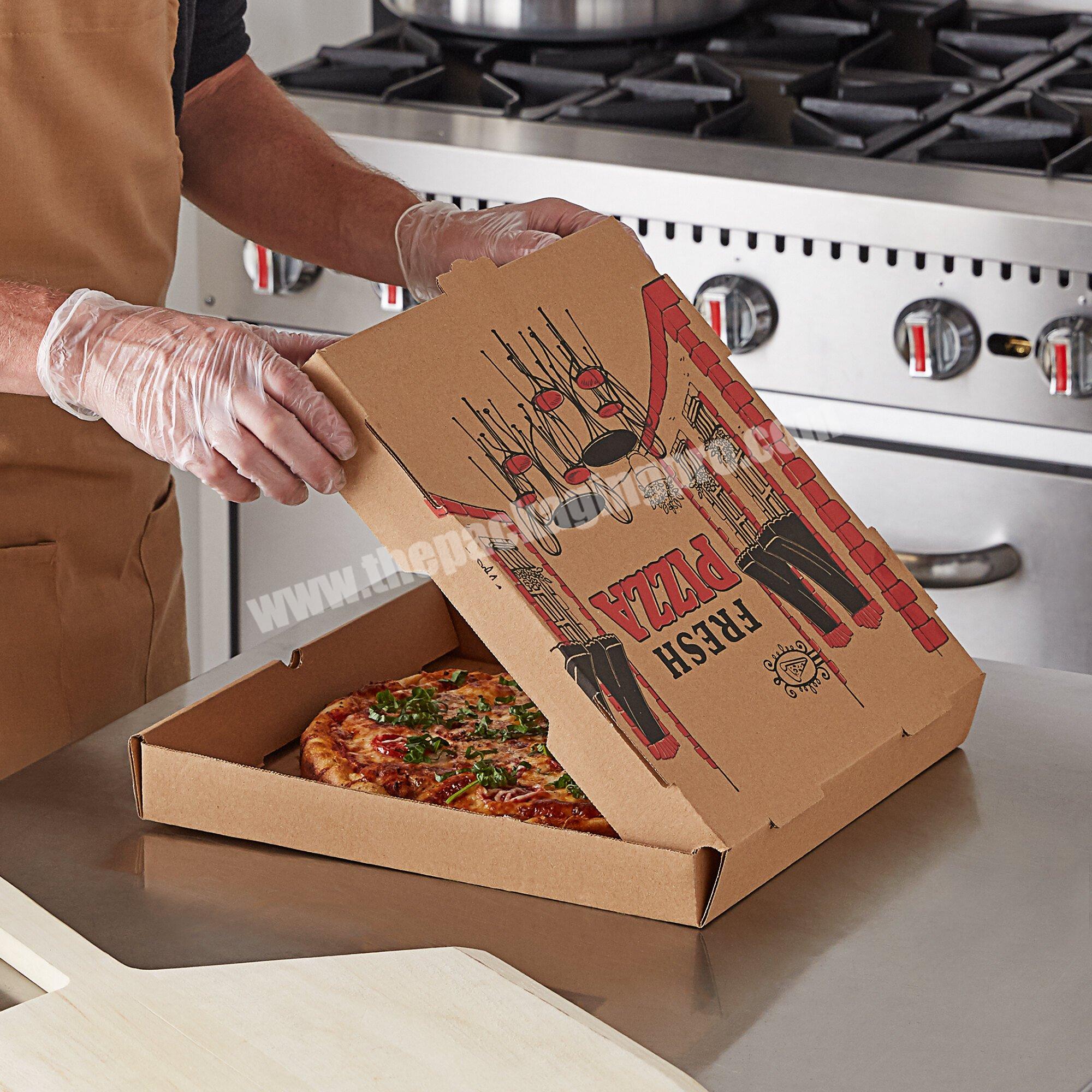 Custom Printing 12x12x12 Inch Takeaway Cardboard Corrugated Paper Pizza Box For Pizza