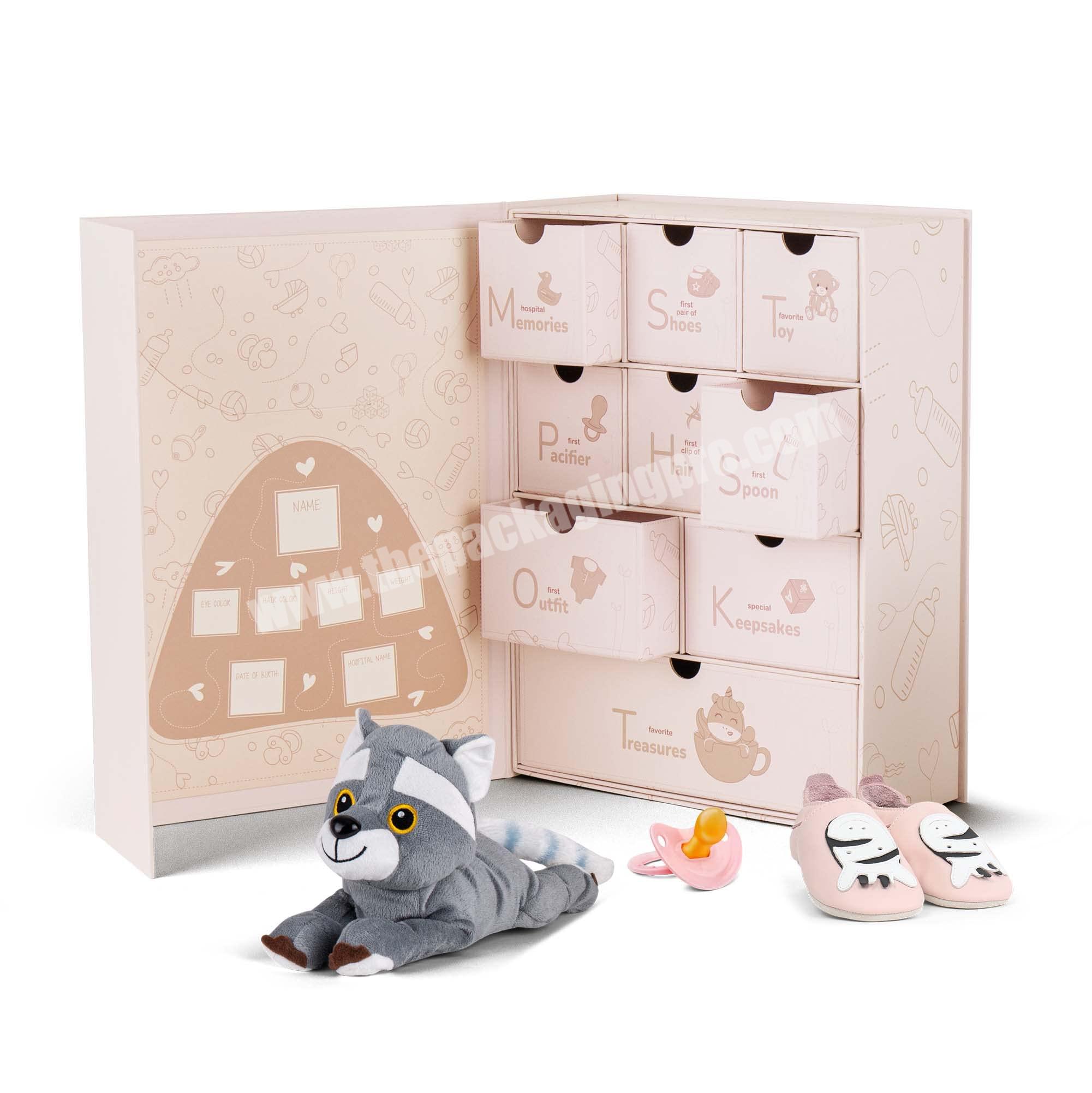 Custom Printing According to Your Design Cardboard Baby Memory Keepsake Overflow Gift Box