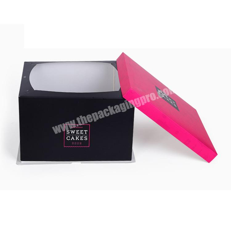 Custom Printing Lid And Base Cardboard Rigid Paper Food Packaging Square Party Sweet Cake Gift Box
