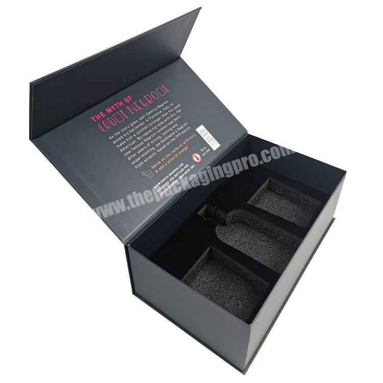 Custom Printing magnetic foldable paper boxes holographic flat black paper flip open box  luxury magnetic closure paper gift box