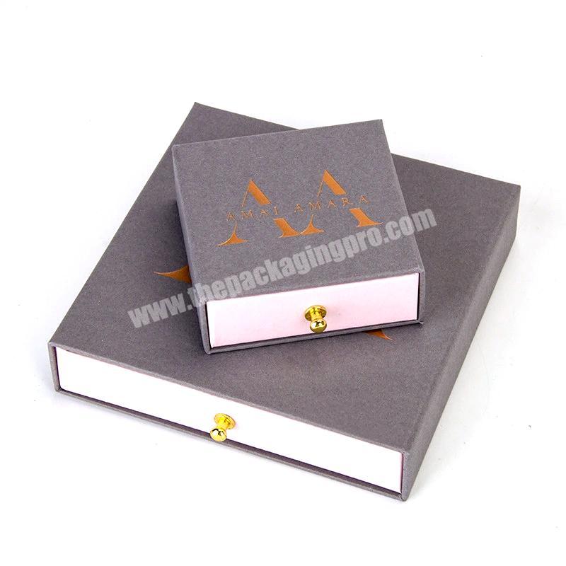 Custom Recyclable Gray Board Sliding Perfume Bottle Packaging Drawer Box with Stamping Logo