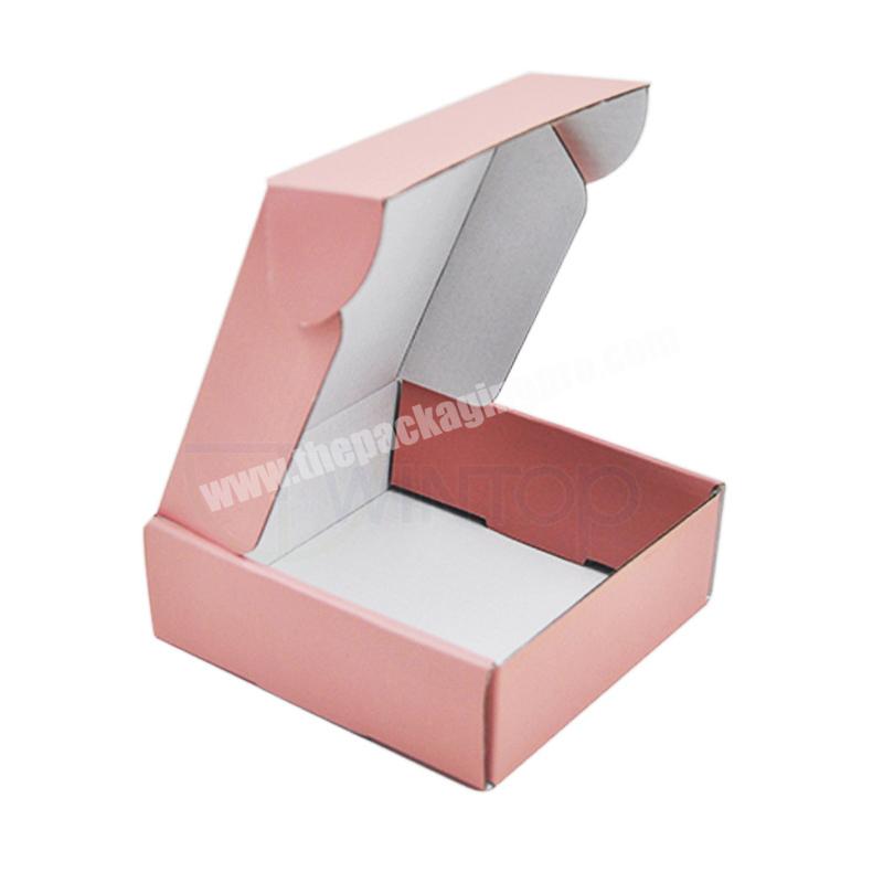 Custom Recycled Pink Shipping Mailer Shoes Packaging E Flute Corrugated Boxes With Logo