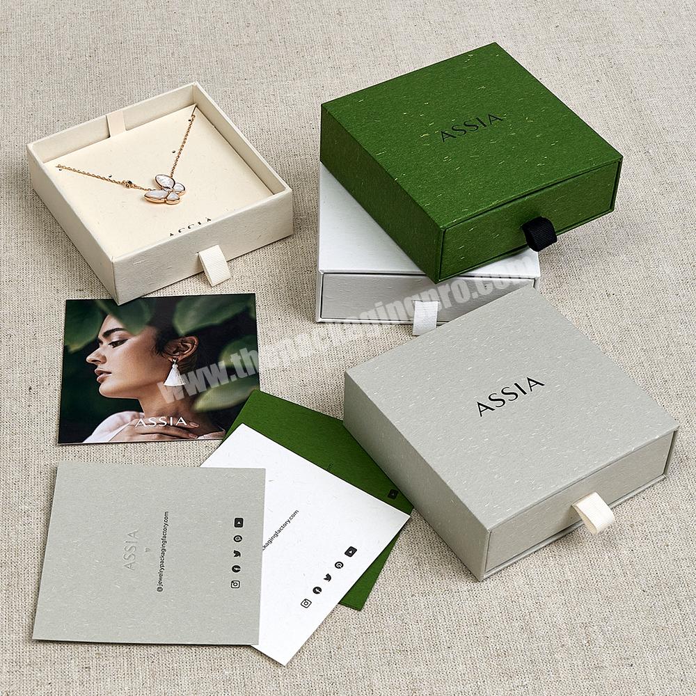 Custom Reusable Eco Friendly Paper Bracelet Necklace Jewelry Sliding Drawer Packaging Box with Logo