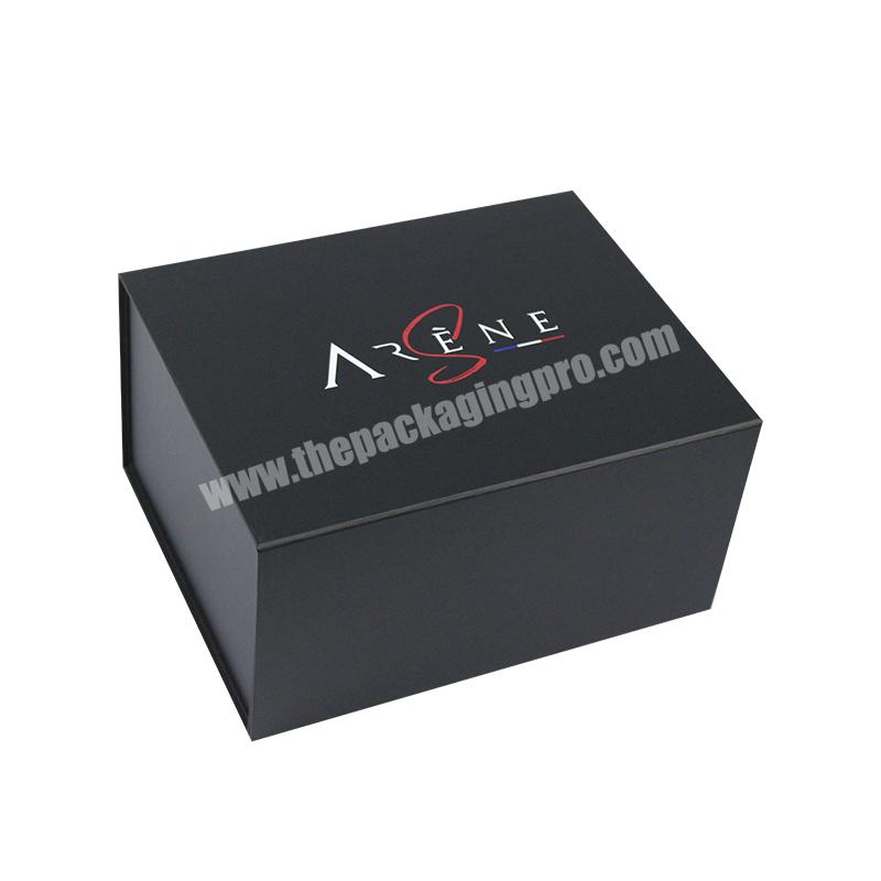 Custom Size  Folding Paper Box Magnetic Black Gift Box