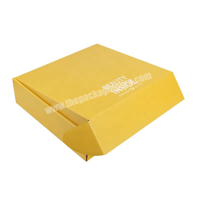 Custom Size personalised box packaging Yellow Box Embossed Pattern Mailer Corrugated Truck End Box