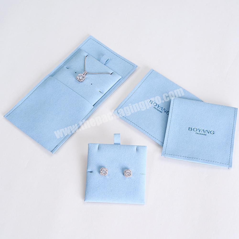 Custom Small Square Jewelry Travel Bag Packaging Soft Microfiber Jewelry Pouch