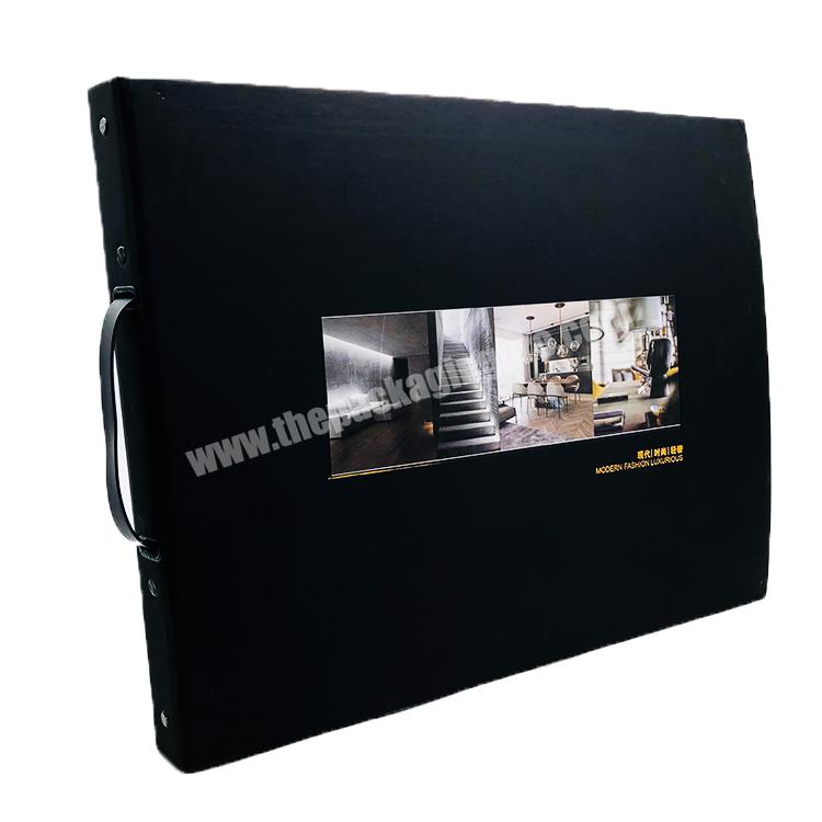 Custom Special Large Hardcover Interior Design Catalogue Book with Handle