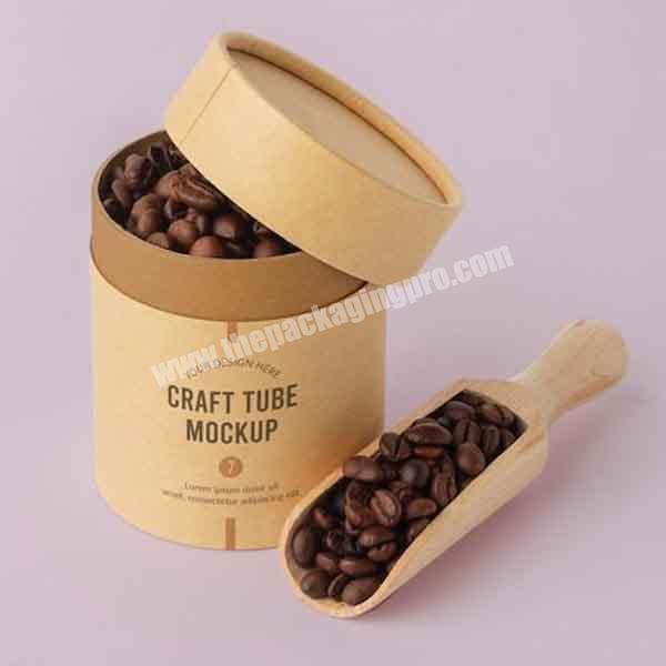 Custom biodegradable round craft food packaging airtight coffee bean paper tube packaging