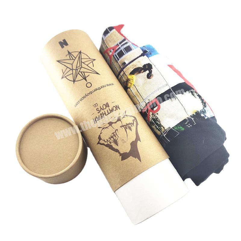 Custom cardboard cylinder paper packaging tube for tshirtcap packaging