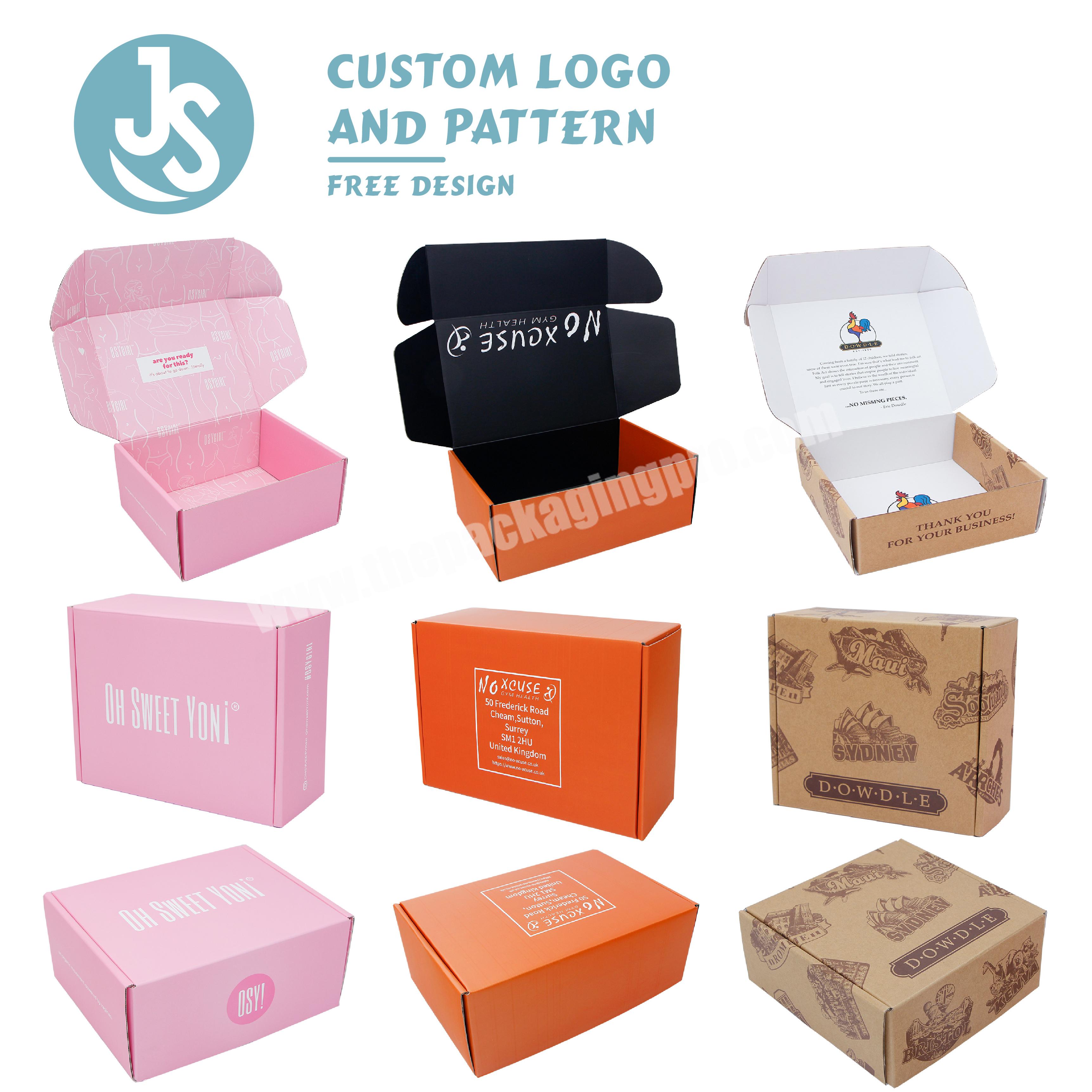 Custom corrugated folding packaging boxes Pink Luxury shipping mailing boxes with customized logo