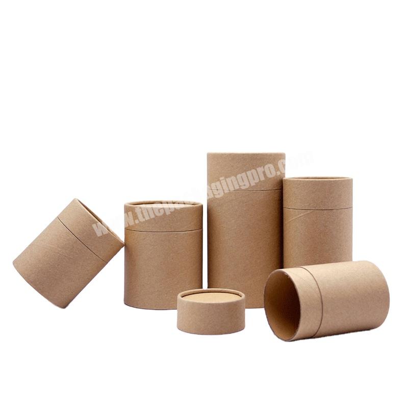 Custom design biodegradable  kraft paper cardboard cylinder tube container packaging with logo