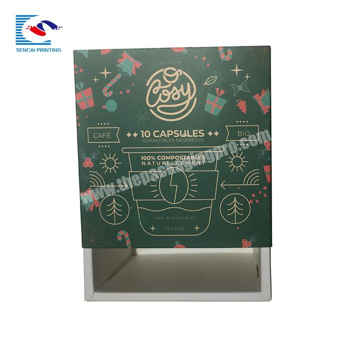 Custom design coffee capsules rigid  paper packaging gift  boxes with sleeve