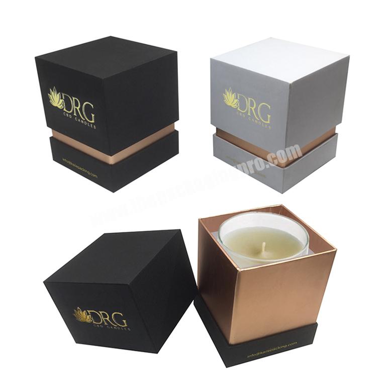Custom design luxury cardboard candle jar gift packaging box with lid