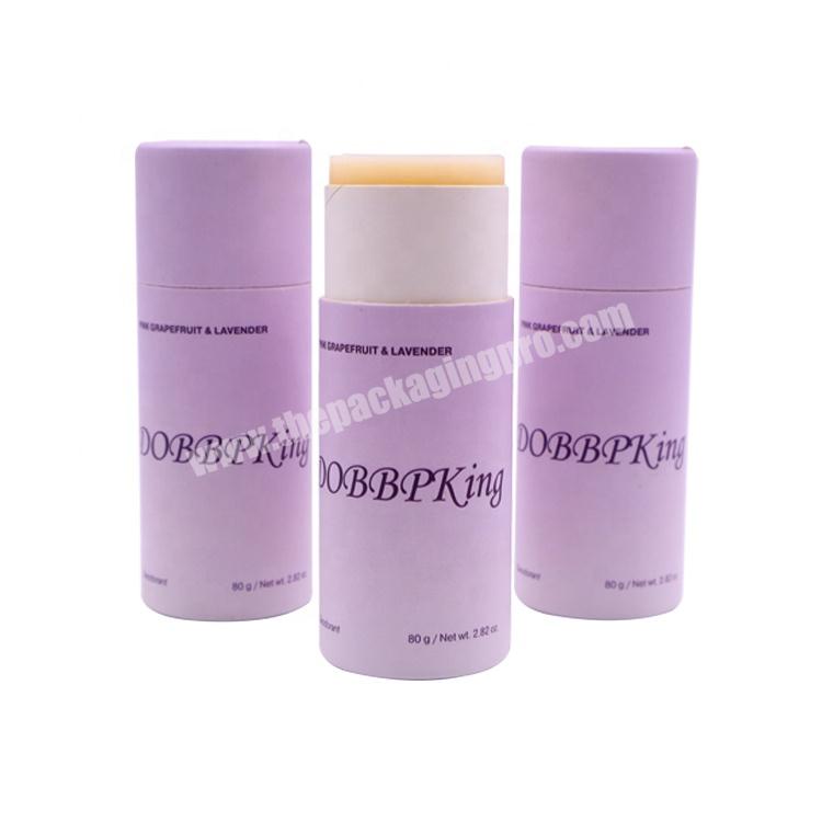 Custom design round cardboard paper lipstick tube push up waterproof recycled empty cosmetic paper tubes packaging for lip balm