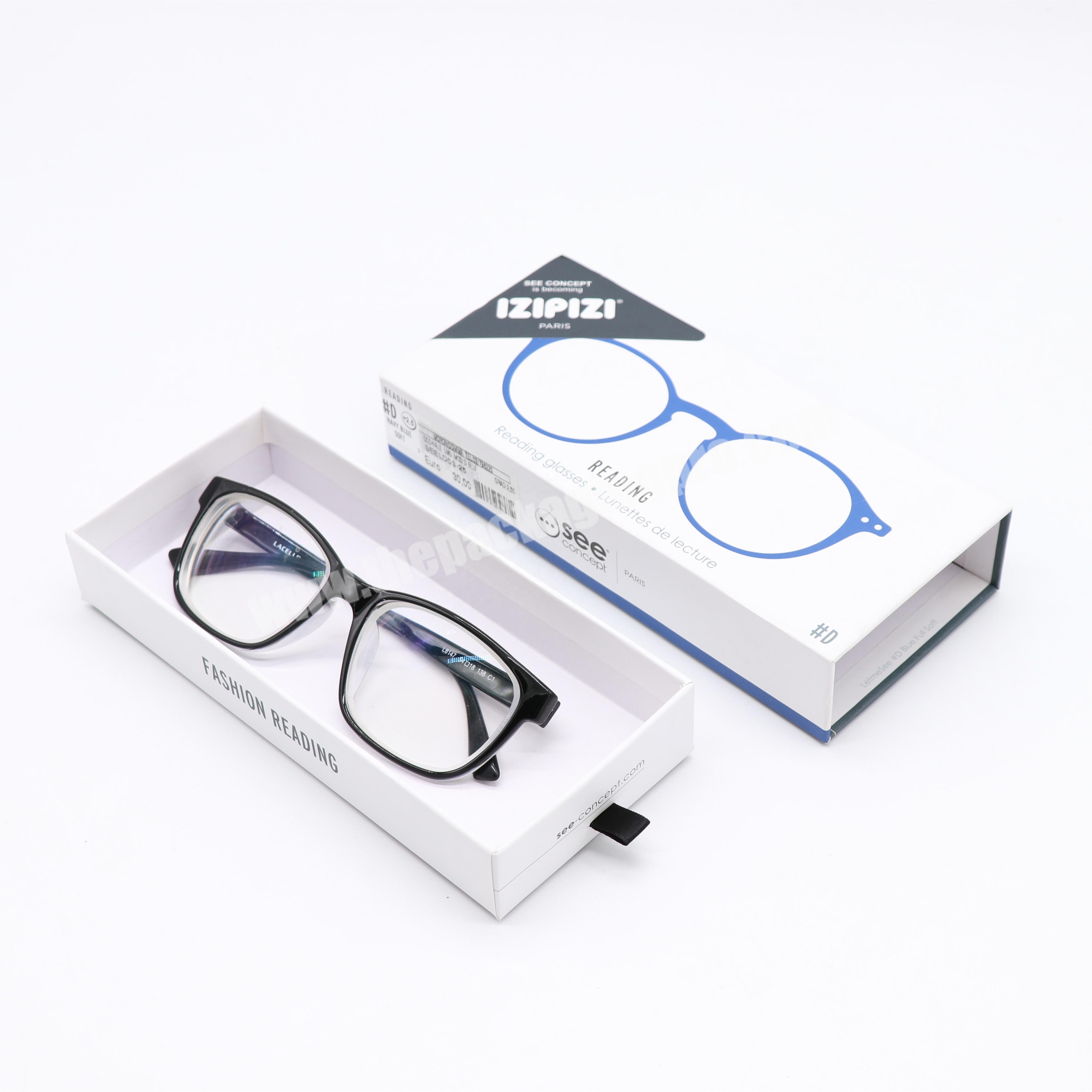 Custom eyeglass packaging box sunglasses box sliding gift box for glasses