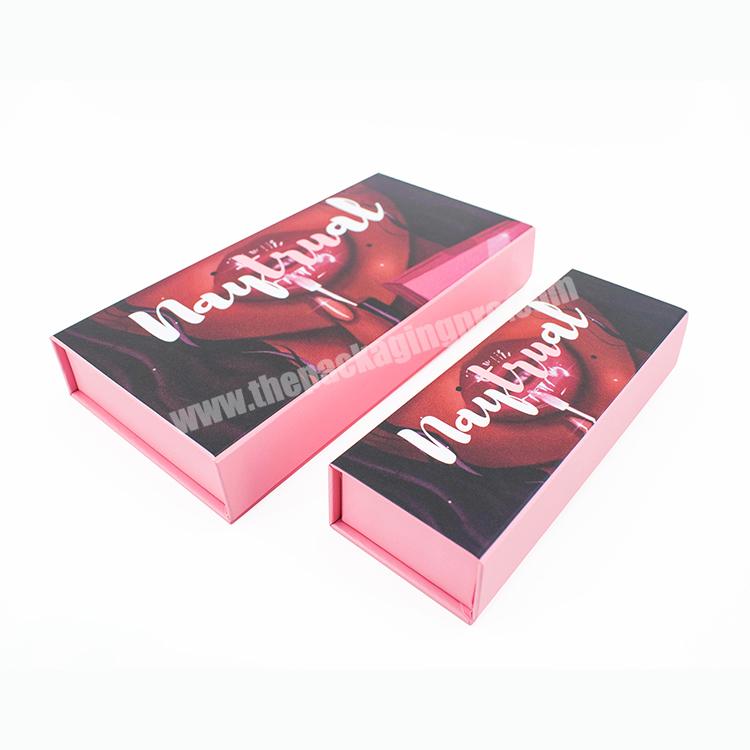 Custom gift  Design Rigid Private Label Printed Logo Cardboard Cosmetics Makeup Paper Lipgloss Lipstick Magnetic Box Packaging