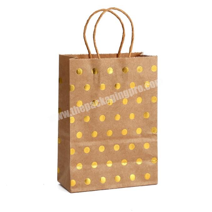 Custom gold logo Handmade thank you kraft Colorful Packing Carrier paper gift Bags