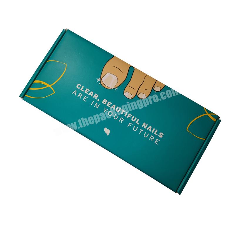Custom green corrugated packaging nail polish  paper box carton for nail