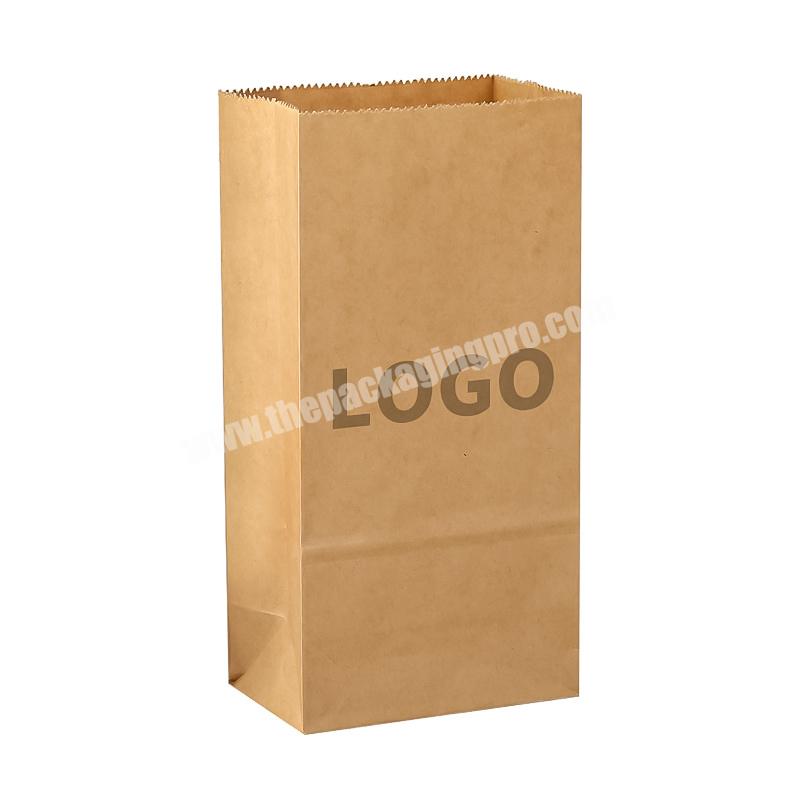 Custom logo Square bottom kraft paper bag oil-proof and waterproof food packaging bag   bread  kraft paper bag