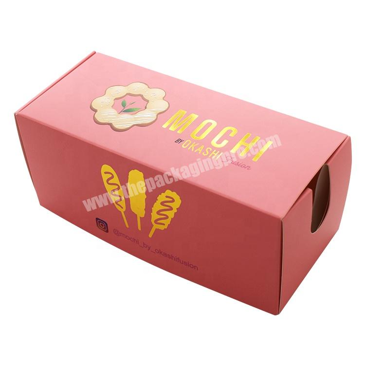 Custom logo biodegradable food grade take out fast food packaging paper boxes kraft korean hotdog box takeway
