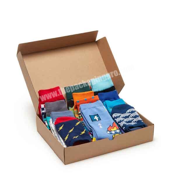 Custom logo cardboard sustainable cartons shipping mailer socks storage box packaging for sales