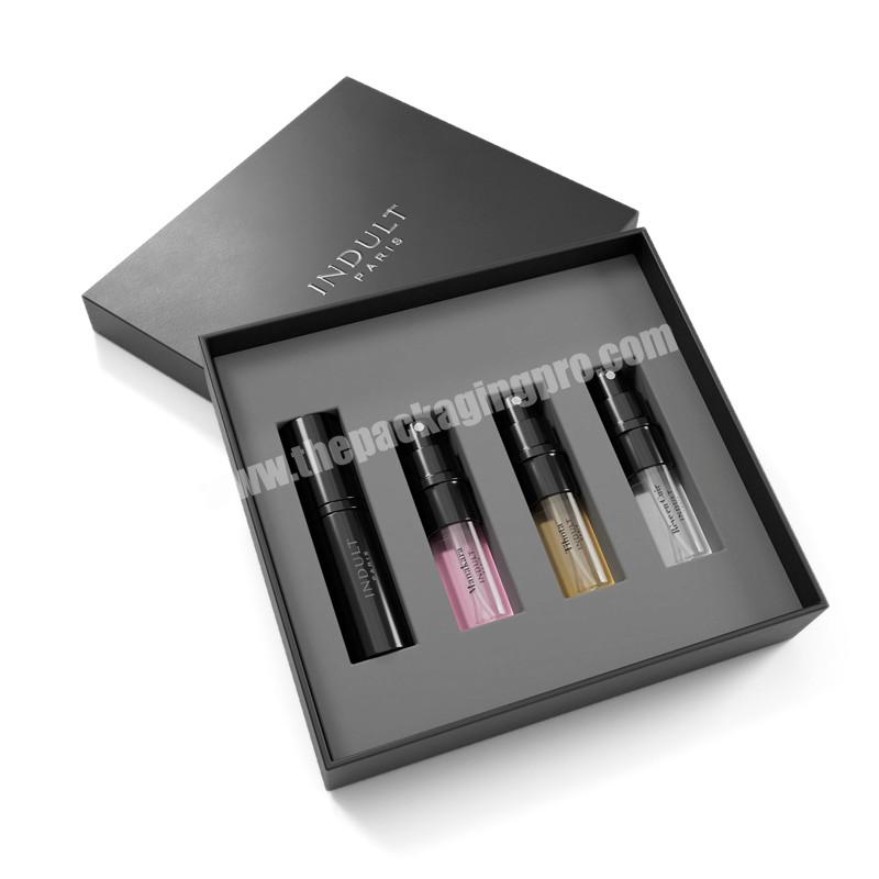 Custom logo gift box Exquisite cosmetics perfume black gift box
