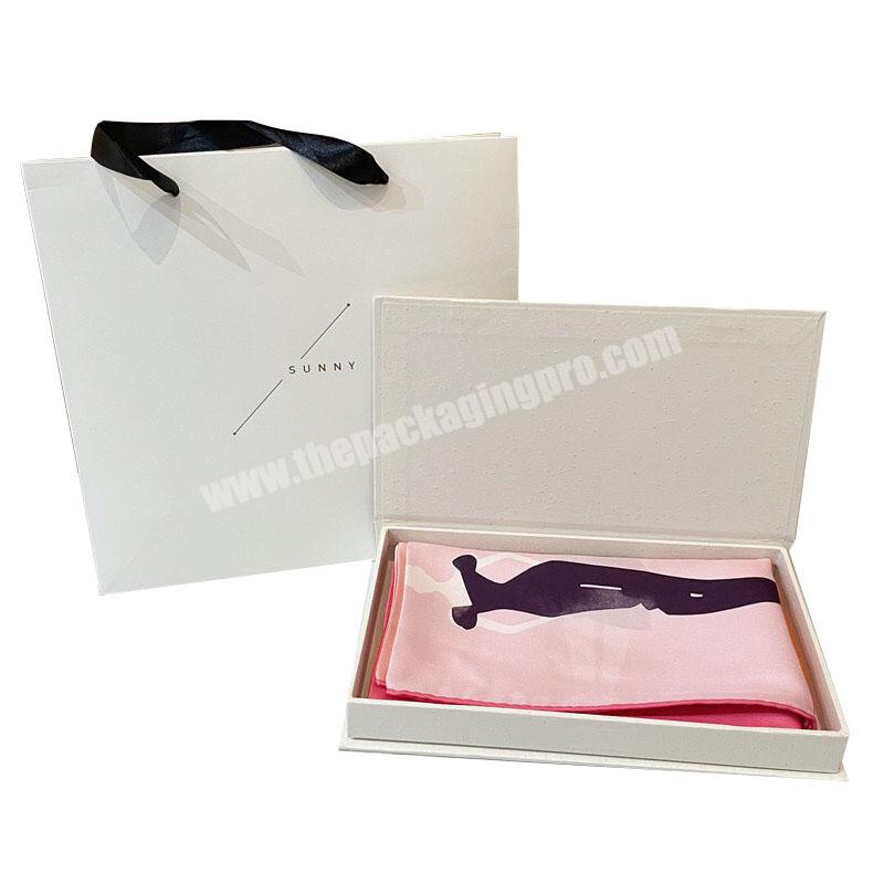 Custom logo high quality low price silk scarf packaging gift boxes