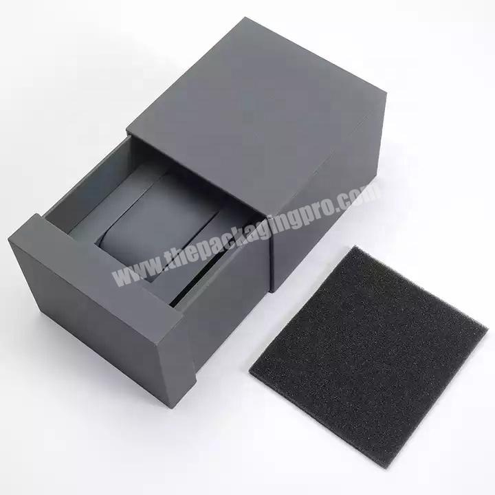 Custom logo luxury paper gift cardboard packaging drawer watch box cases